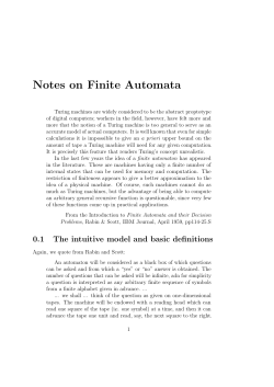 Notes on Finite Automata