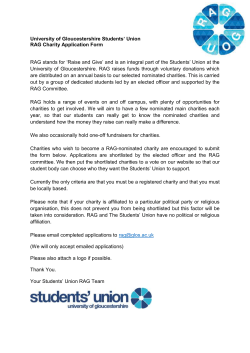 University of Gloucestershire Students` Union RAG Charity