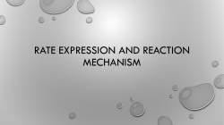 Rate Expression and reaction mechanism