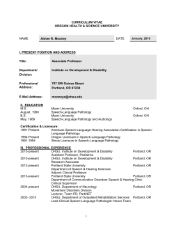 curriculum vitae - Portland State University