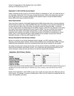 September 2014 Poll Site Accessibility Report Summary