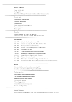 1 Professor Gylfi Zoega Phone - Birkbeck, University of London