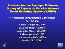 Post-vaccination Syncope