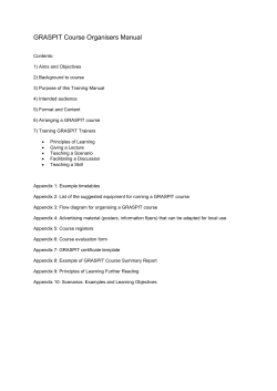GRASPIT Course Organisers Manual