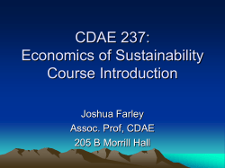 Economics of Sustainability