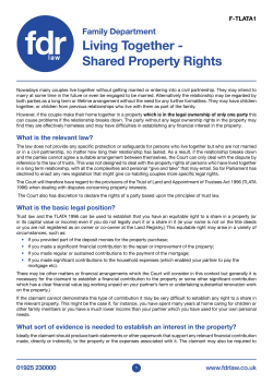 Living Together - Shared Property Rights