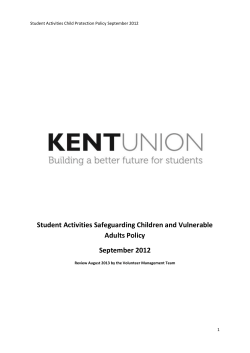 Student Activities Safeguarding Children and