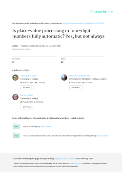 Is place-value processing in four-digit numbers fully automatic? Yes