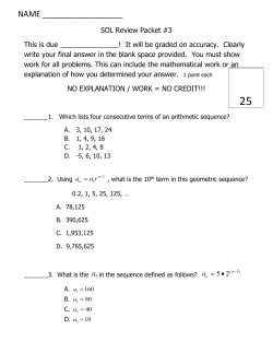 NAME SOL Review Packet #3 25 This is due ! It will be graded on
