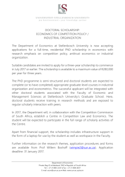 DOCTORAL SCHOLARSHIP - Department of Economics