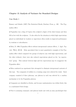 Chapter 15 Analysis of Variance for Standard Designs
