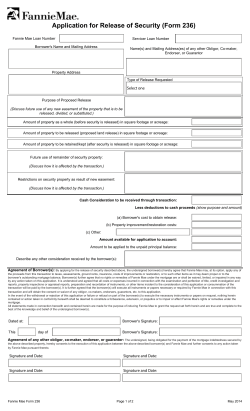 Application for Release of Security (Form 236)