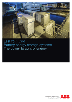 EssPro™ Grid Battery energy storage systems The power to control