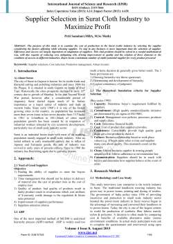 Supplier Selection in Surat Cloth Industry to Maximize Profit
