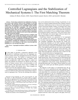 Controlled lagrangians and the stabilization of