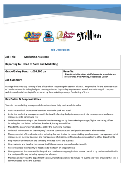 Job DESCRIPTION - Drayton Manor Theme Park