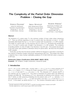 The Complexity of the Partial Order Dimension Problem &ndash; Closing