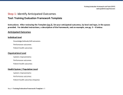 Training Evaluation Framework Template - I-Tech