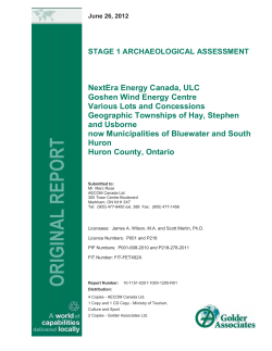 Stage 1 Archaeological Assessment Report