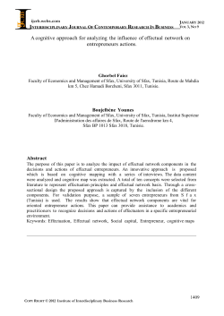A cognitive approach for analyzing the influence of effectual network
