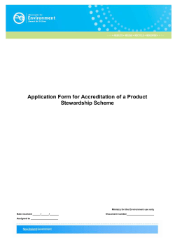 Application for the accreditation of a product stewardship scheme