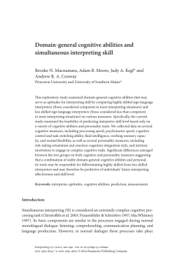 Domain-general cognitive abilities and simultaneous interpreting skill