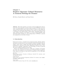 Positive Operator Valued Measures: A General Setting for Frames