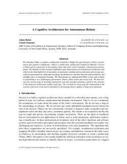 A Cognitive Architecture for Autonomous Robots