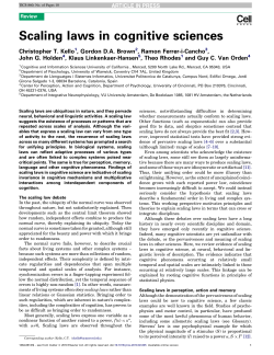 Scaling laws in cognitive sciences