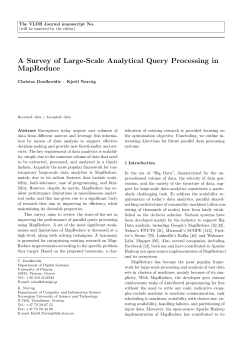 A Survey of Large-Scale Analytical Query Processing in MapReduce