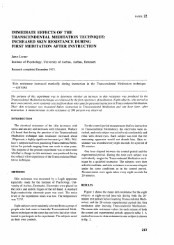 immediate effects of the transcendental meditation technique