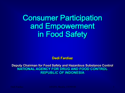 Consumer Participation and Empowerment in Food Safety