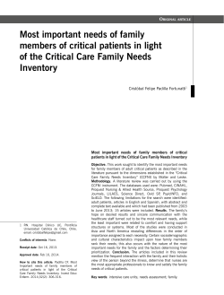 Most important needs of family members of critical patients in light of