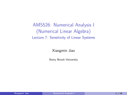 AMS526: Numerical Analysis I (Numerical Linear