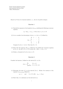 &Eacute;cole Nomale Sup&eacute;rieure Paris International Selection 2016 Minor