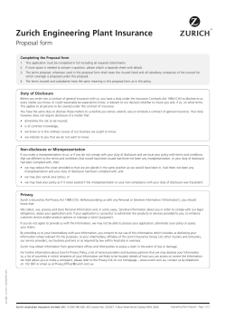 Engineering Plant Insurance Proposal