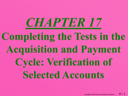 CHAPTER 18 The Acquisition and Payment Cycle: Verification of