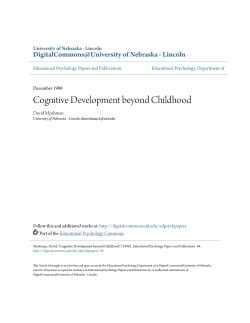 Cognitive Development beyond Childhood