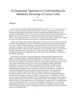 An Integrated Approach to Understanding the Metabolic Rewiring of
