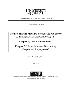 Brian S. Ferguson Lectures on John Maynard Keynes` General