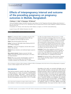 Effects of interpregnancy interval and outcome of the preceding