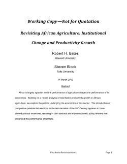 Institutional Change and Productivity Growth