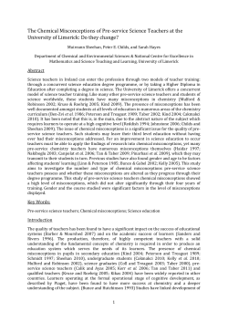 The Chemical Misconceptions of Pre-service Science - IOSTE-NWE