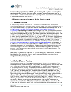 1.3 Planning Assumptions and Model Development