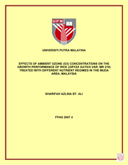 study on the impact of ambient ozone (o3) on growth capability and