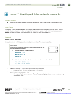 Algebra II Module 1, Topic B, Lesson 17: Teacher Version