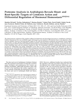 Proteome Analysis in Arabidopsis Reveals Shoot- and Root
