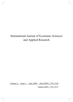 International Journal of Economic Sciences and Applied