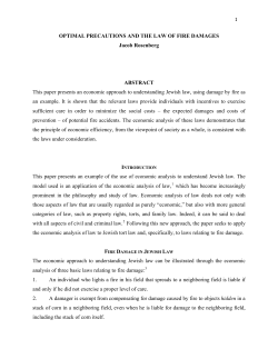 The Economic Approach to the Jewish Law of Damages: