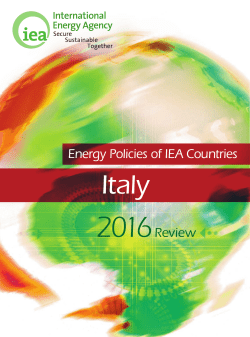 Energy Policies of IEA Countries - Italy 2016 Review
